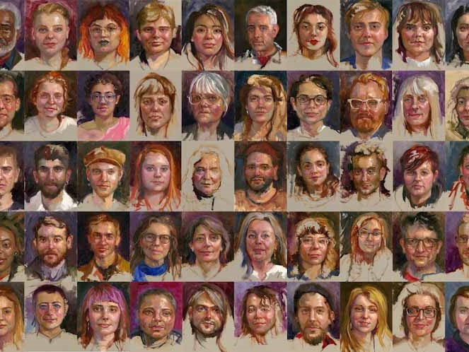 50 Oil portraits of artist community painted from life by Talya Johnson