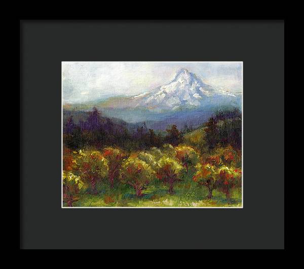 Beyond the Orchards - Mt. Hood - Framed Print