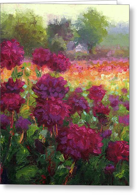 Boogie Nites - Swan Island Dahlias - Greeting Card