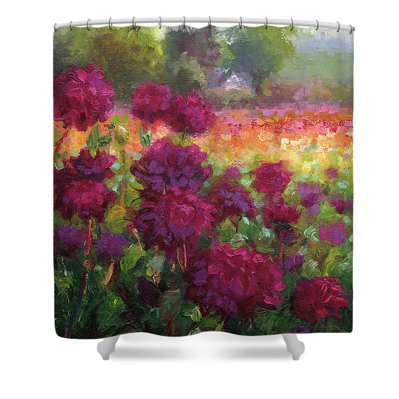 Boogie Nites - Swan Island Dahlias - Shower Curtain
