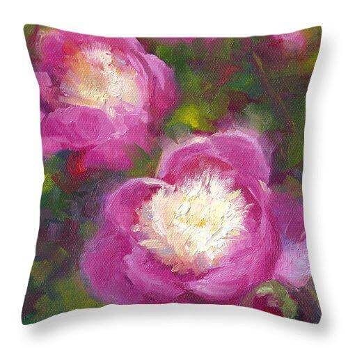 Bowls of Beauty - Alaskan peonies - Throw Pillow