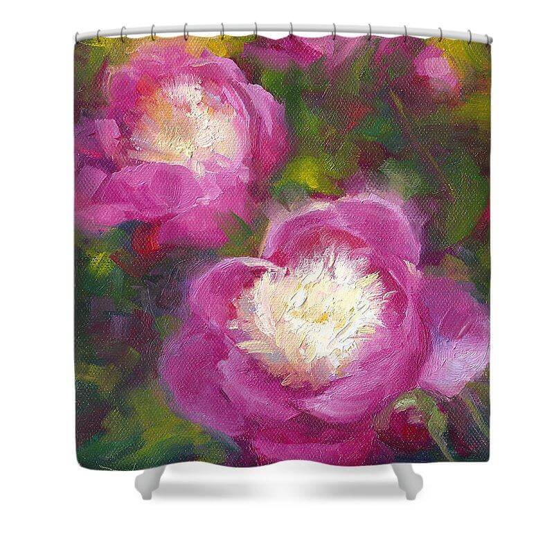 Bowls of Beauty - Alaskan peonies - Shower Curtain