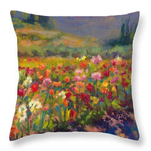 Dahlia Row - Throw Pillow