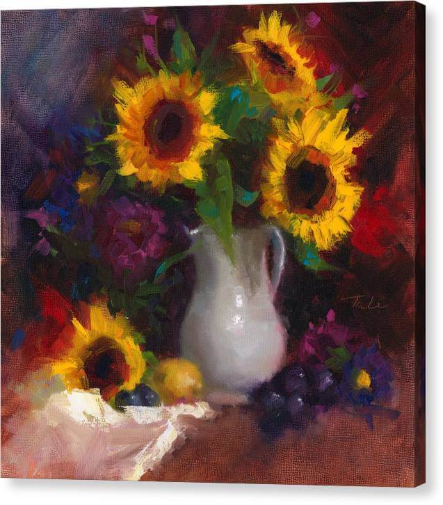 Dance with Me - sunflower still life - Canvas Print