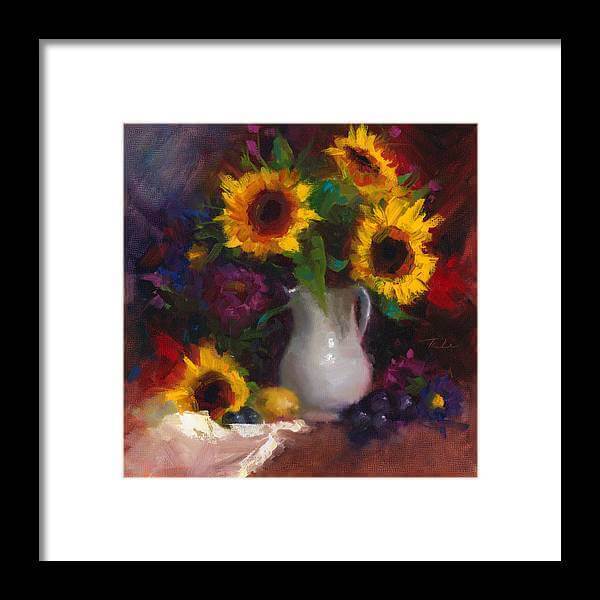 Dance with Me - sunflower still life - Framed Print