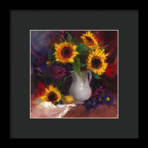 Dance with Me - sunflower still life - Framed Print