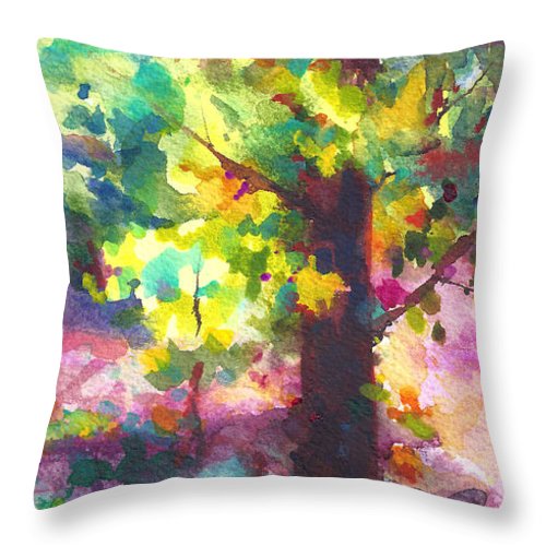 Dappled - light through tree canopy - Throw Pillow