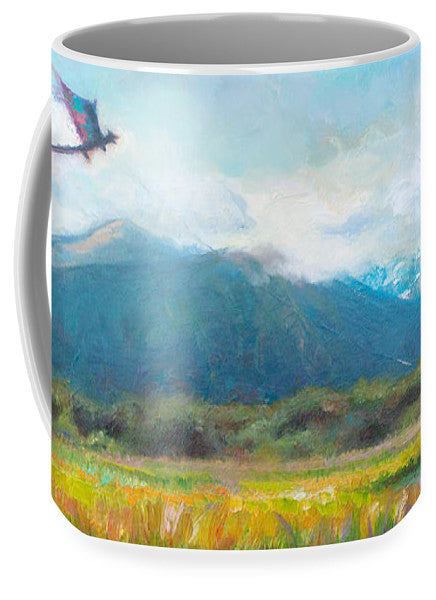 Face Off - Boy facing his dragon kite - Mug