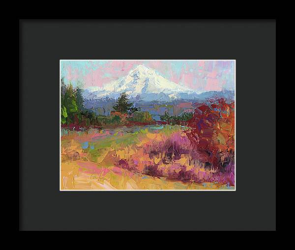 Fall Views - mt. hood autumn landscape - Framed Print