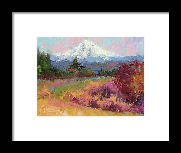 Fall Views - mt. hood autumn landscape - Framed Print