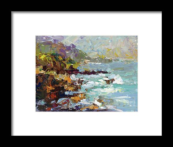 Form of My Prayer - big sur inspired palette knife oil painting - Framed Print