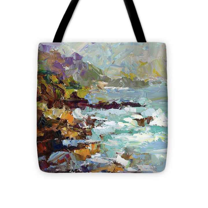 Form of My Prayer - big sur inspired palette knife oil painting - Tote Bag