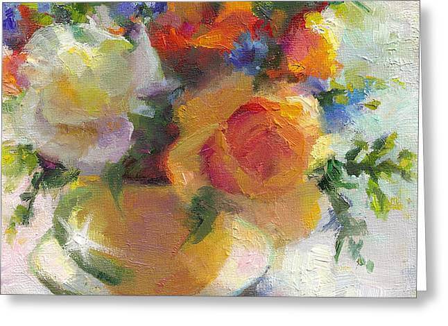 Fresh - Roses in teacup - Greeting Card