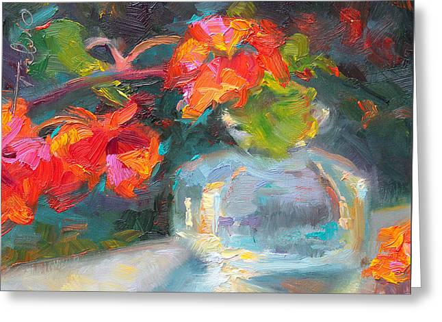 Gleaning Light Nasturtium Still Life - Greeting Card