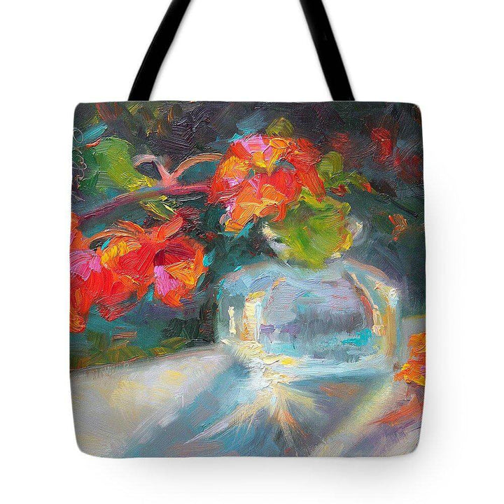 Gleaning Light Nasturtium Still Life - Tote Bag