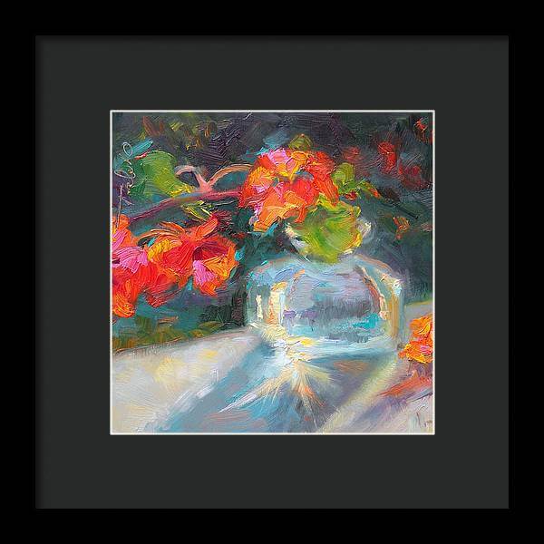 Gleaning Light Nasturtium Still Life - Framed Print