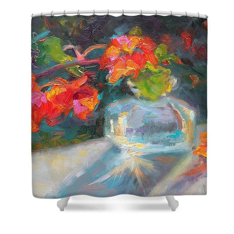 Gleaning Light Nasturtium Still Life - Shower Curtain