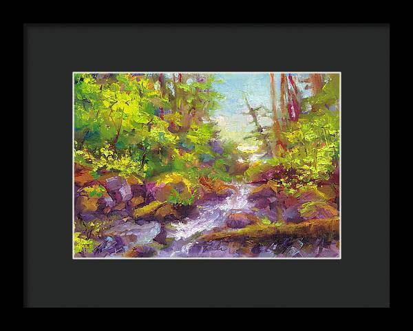 Mother's Day Oasis - woodland river - Framed Print