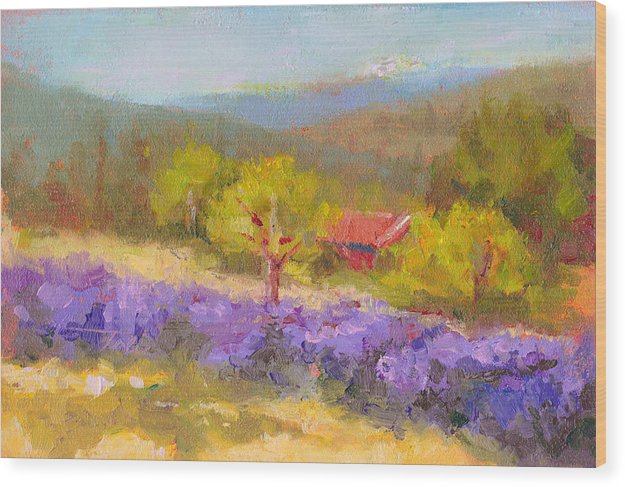 Mountainside Lavender   - Wood Print