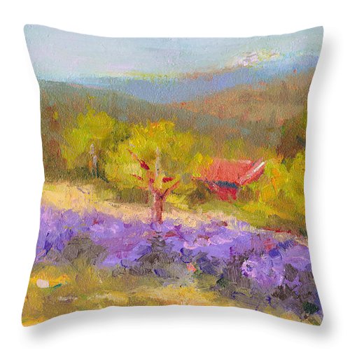 Mountainside Lavender   - Throw Pillow