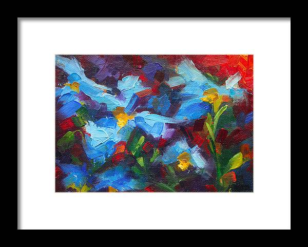 Nature's Palette - Himalayan blue poppy oil painting Meconopsis betonicifoliae - Framed Print