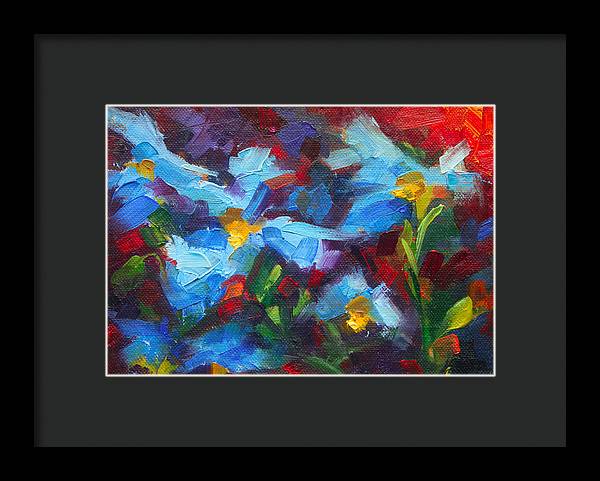 Nature's Palette - Himalayan blue poppy oil painting Meconopsis betonicifoliae - Framed Print