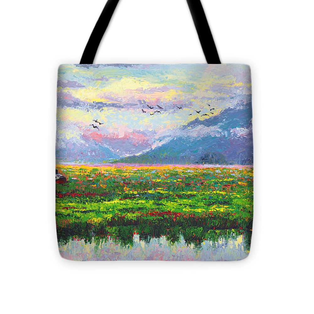 Nomad - Alaska Landscape with Joe Redington's boat in Knik Alaska - Tote Bag