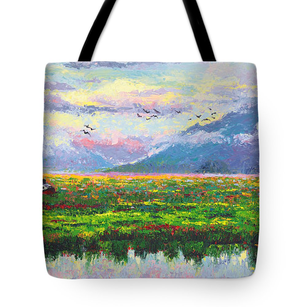 Nomad - Alaska Landscape with Joe Redington's boat in Knik Alaska - Tote Bag