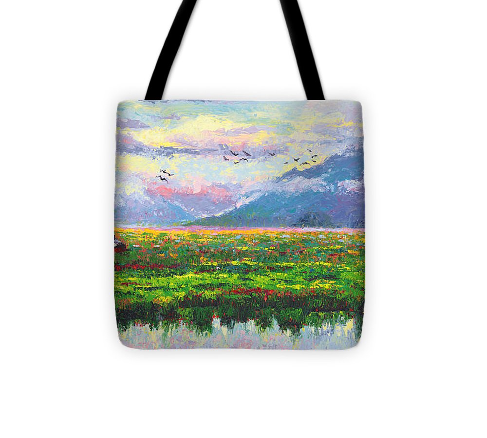 Nomad - Alaska Landscape with Joe Redington's boat in Knik Alaska - Tote Bag