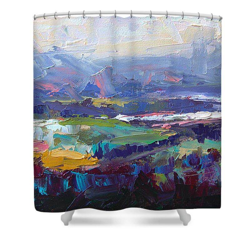 Overlook abstract landscape - Shower Curtain