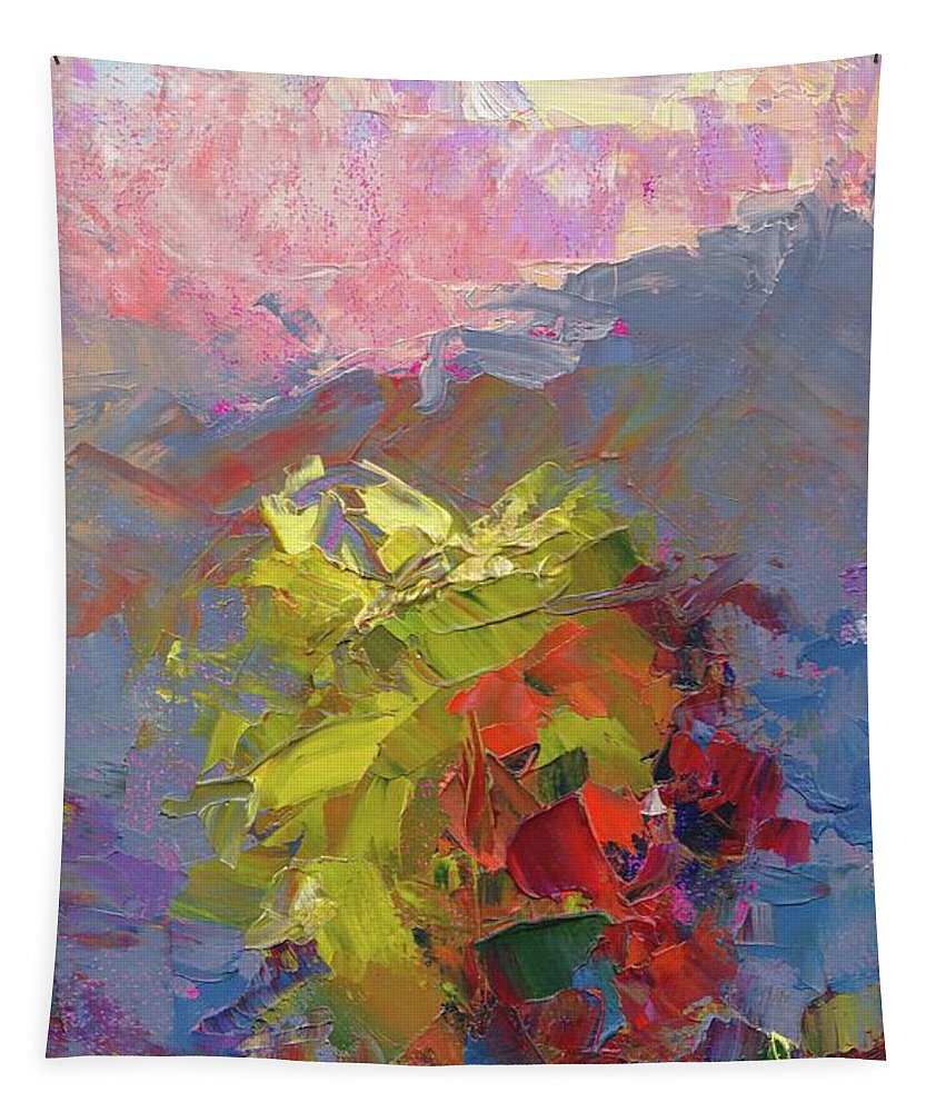Parts of the Whole 2 - abstract landscape of trees - Tapestry