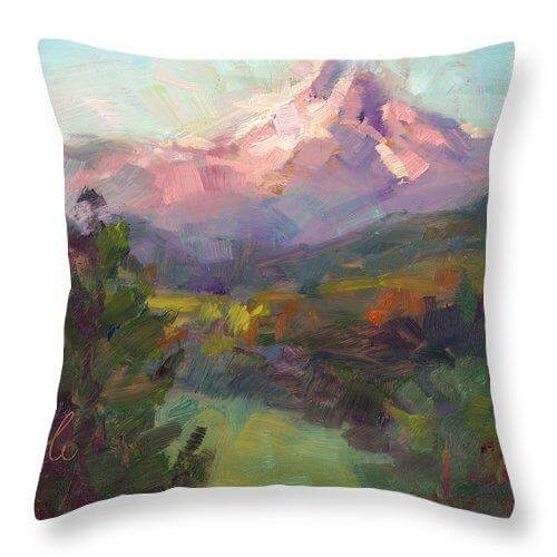 Rise and Shine - Mt. Hood - Throw Pillow