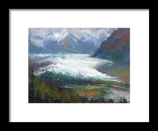 Shifting Light - Matanuska Glacier - Framed Print