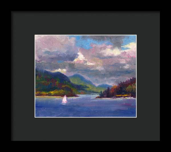 Smooth Sailing Sailboat on Alaska Inside Passage - Framed Print