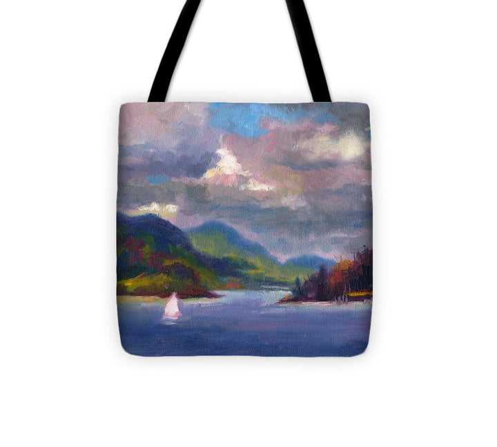 Smooth Sailing Sailboat on Alaska Inside Passage - Tote Bag