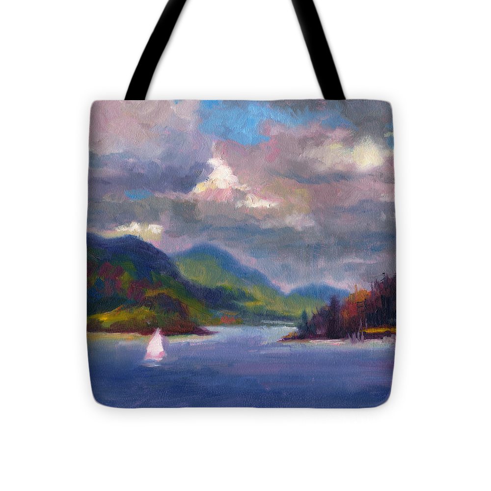 Smooth Sailing Sailboat on Alaska Inside Passage - Tote Bag