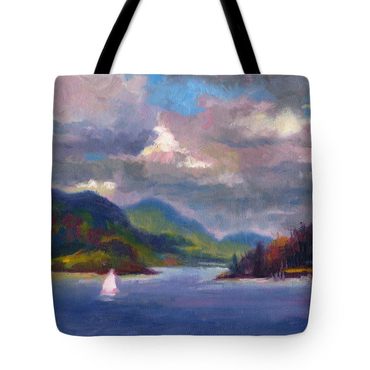 Smooth Sailing Sailboat on Alaska Inside Passage - Tote Bag