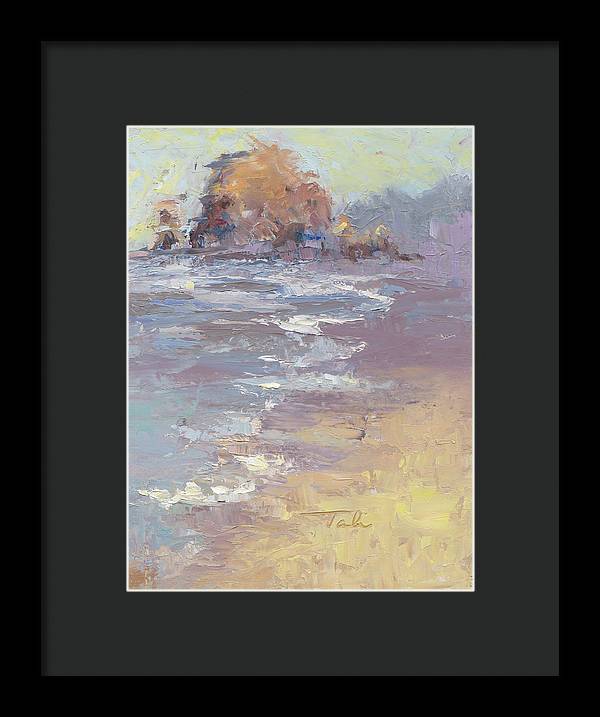 Tide Coming in - Cannon Beach oil painting - Framed Print by Talya Johnson