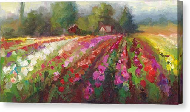 Trespassing Dahlia field landscape - Canvas Print