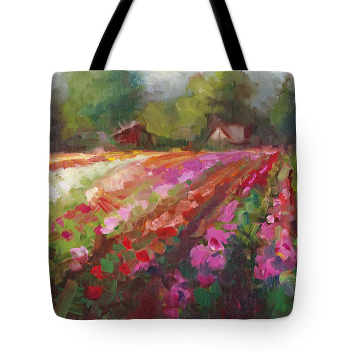 Trespassing Dahlia field landscape - Tote Bag
