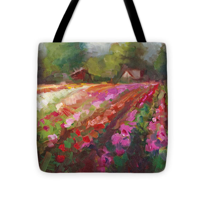 Trespassing Dahlia field landscape - Tote Bag