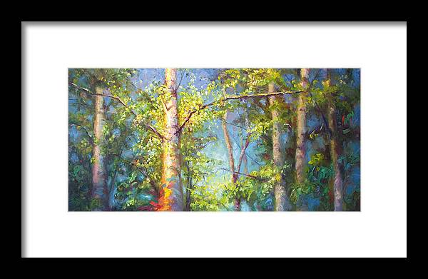 Welcome Home - birch and aspen trees - Framed Print