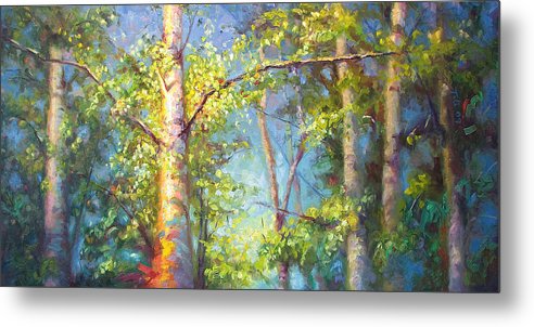 Welcome Home - birch and aspen trees - Metal Print