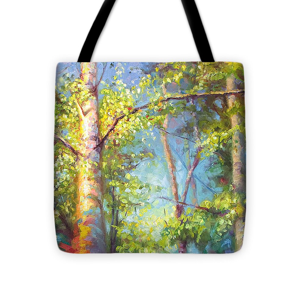 Welcome Home - birch and aspen trees - Tote Bag