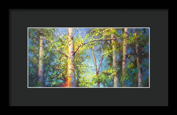 Welcome Home - birch and aspen trees - Framed Print