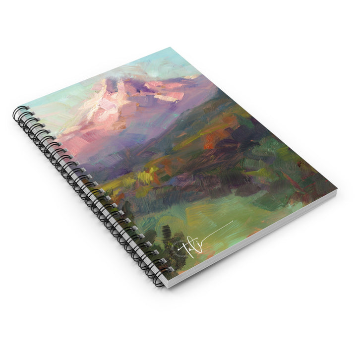 Mountain Meadow Spiral Notebook — Ruled Journal with Impressionist Landscape Cover