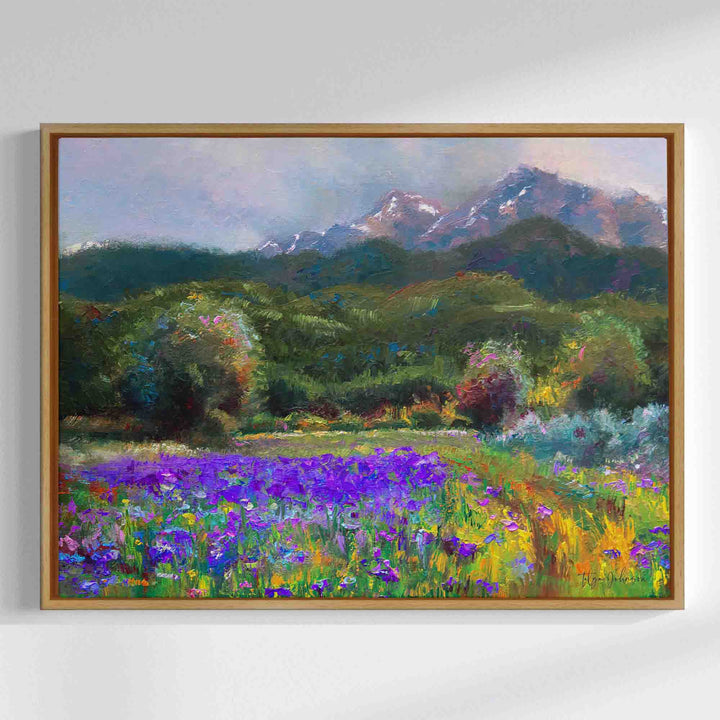Canvas Print of Alaska Iris Flower Landscape Painting PTN