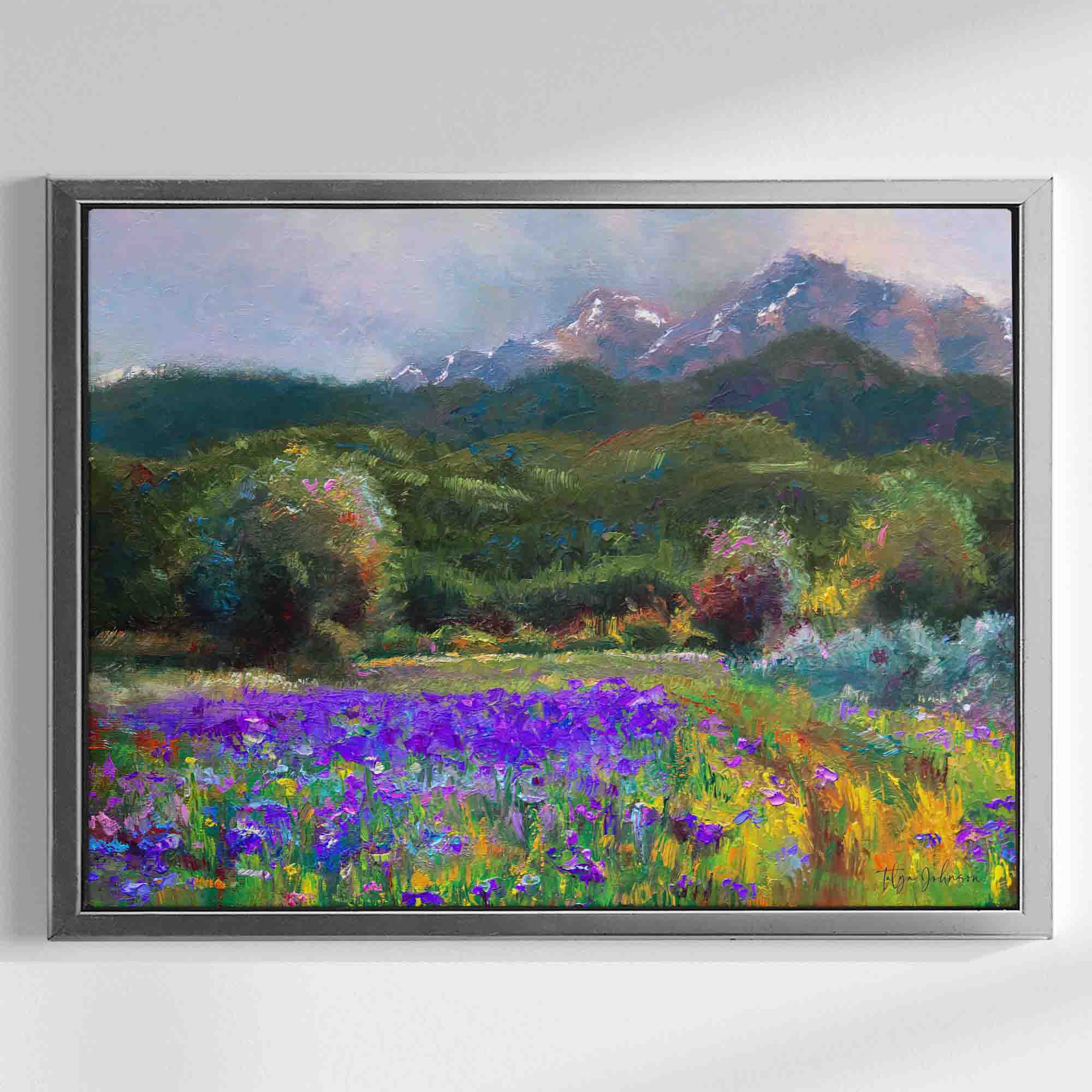 Alaska Art: Wild Iris Flower Landscape - Canvas Print – Talya Johnson
