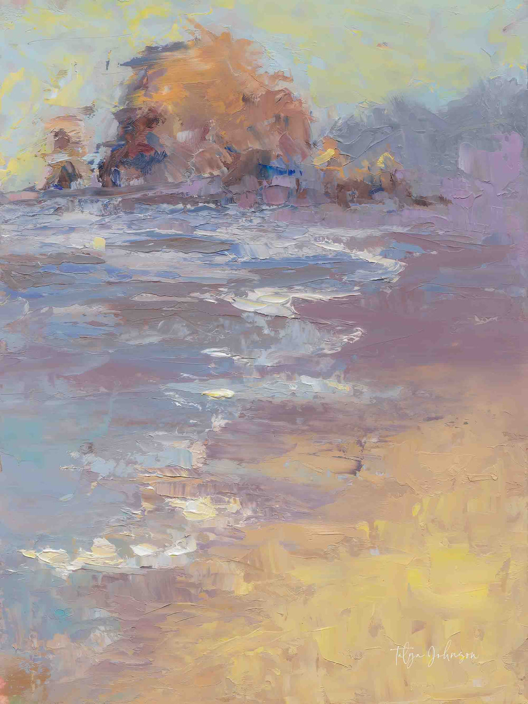 Tide Coming in - Cannon Beach oil painting - Art Print by Talya Johnson