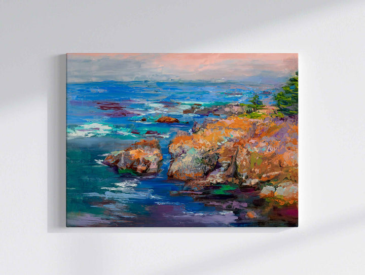 Beach Canvas Wall Art of Original Oil Painting of Big Sur Coastline by Talya Johnson